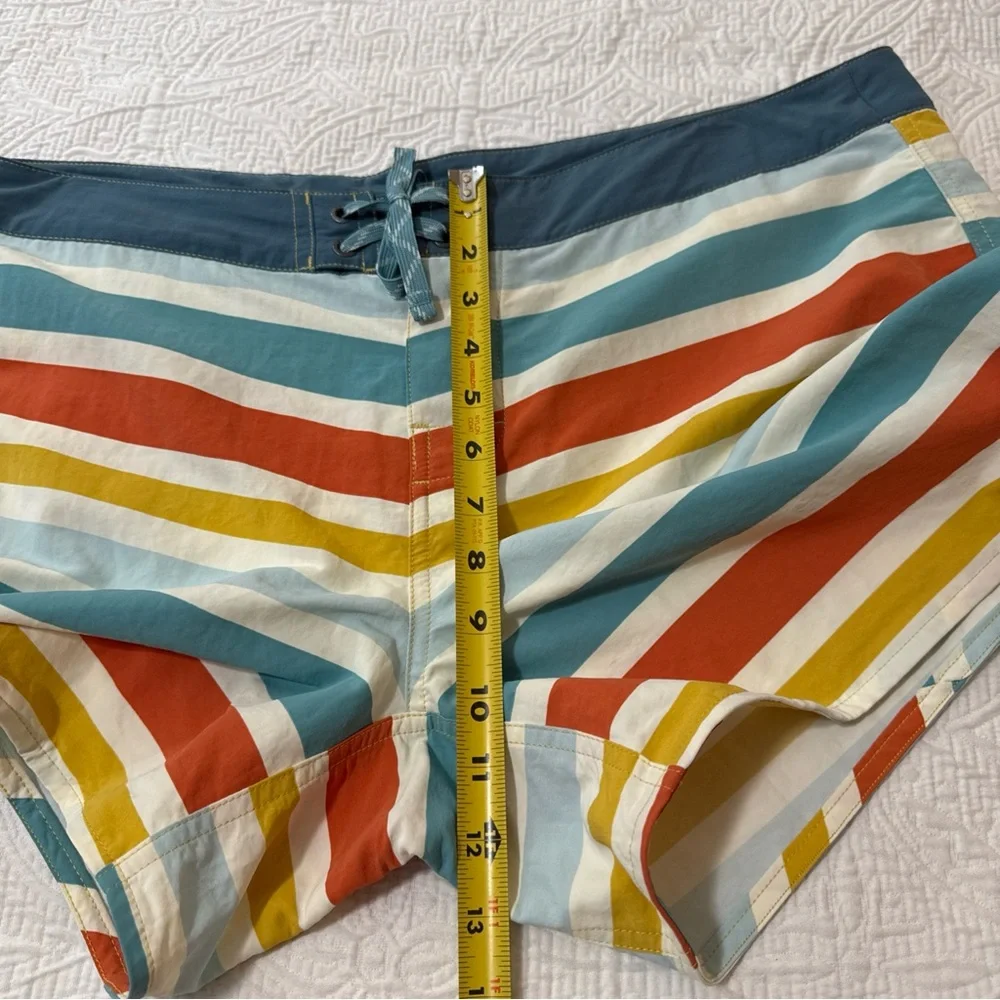 Patagonia Women’s Retro Striped Board Shorts Beach Summer Surf Swim Casual Sz 18